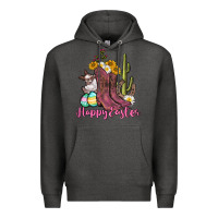 Charcoal Heather Happy Easter western Easter Day Premium Hoodie - CowGirlArtShop