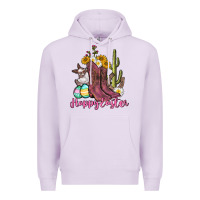 Lilac Happy Easter western Easter Day Premium Hoodie - CowGirlArtShop