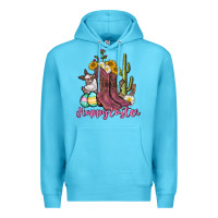 Ocean Blue Happy Easter western Easter Day Premium Hoodie - CowGirlArtShop