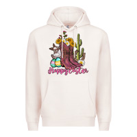 Pale Pink Happy Easter western Easter Day Premium Hoodie - CowGirlArtShop
