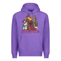 Purple Happy Easter western Easter Day Premium Hoodie - CowGirlArtShop