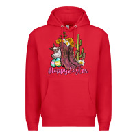 Red Happy Easter western Easter Day Premium Hoodie - CowGirlArtShop