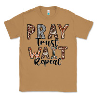 Toasted Coconut Pray Trust Wait Repeat Classic Tee - CowhideDigitalArt