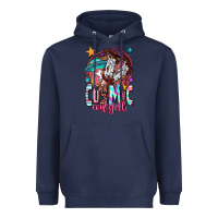Navy cosmic cowgirl Heavyweight Hoodie - OliviaCreatesArt