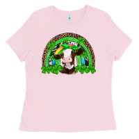 St Patricks Cow Rainbow Ladies Tee | Teevron