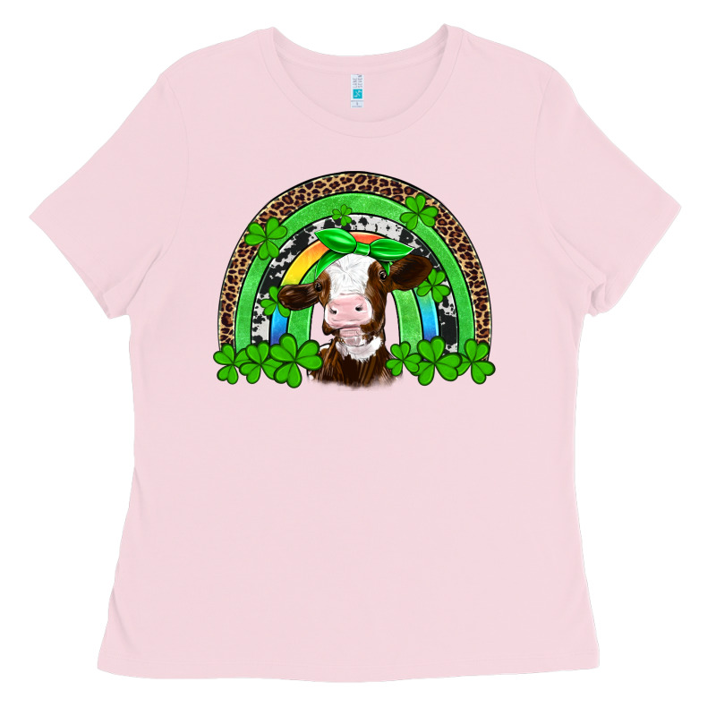St Patricks Cow Rainbow Ladies Tee by Artiststas | Teevron