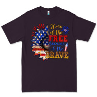 Plum home of the free because of the brave Premium Tee - NancyCooperArtShop