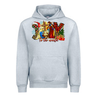 Heather Grey Joy To The World Urban Hoodie - CowhideDigitalArt