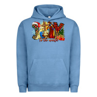 Pigment Pebble Blue Joy To The World Urban Hoodie - CowhideDigitalArt