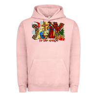 Pigment Salmon Joy To The World Urban Hoodie - CowhideDigitalArt