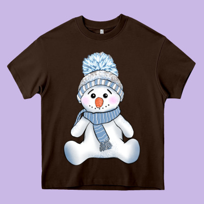 Winter Snowman Heavy Core Tee Designed By Adodesignshop