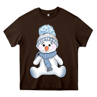 Chocolate Brown winter snowman Heavy Core Tee - AdoDesignShop
