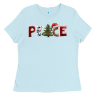 Baby Blue peace christmas Ladies Tee - AdoDesignShop