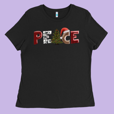 Peace Christmas Ladies Tee Designed By Adodesignshop