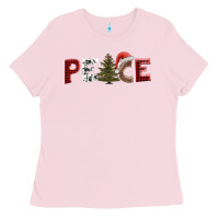 Bubblegum Pink peace christmas Ladies Tee - AdoDesignShop