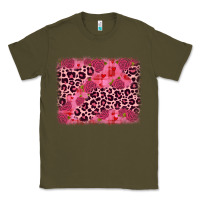 Army Green valentine's day roses leopard background Classic Tee - JahusDesignShop