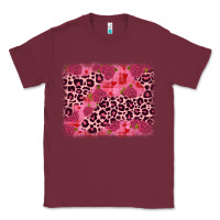 Burgundy valentine's day roses leopard background Classic Tee - JahusDesignShop