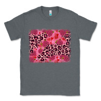 Charcoal Heather valentine's day roses leopard background Classic Tee - JahusDesignShop