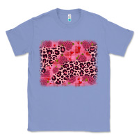 Colony Blue valentine's day roses leopard background Classic Tee - JahusDesignShop