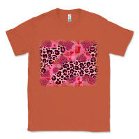 Copper valentine's day roses leopard background Classic Tee - JahusDesignShop