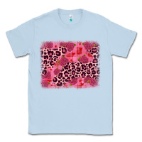 Dusty Blue valentine's day roses leopard background Classic Tee - JahusDesignShop