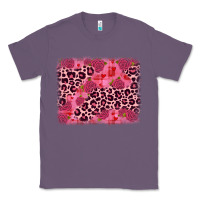 Lavender valentine's day roses leopard background Classic Tee - JahusDesignShop