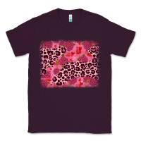 Plum valentine's day roses leopard background Classic Tee - JahusDesignShop