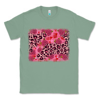 Sage valentine's day roses leopard background Classic Tee - JahusDesignShop