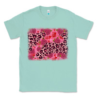 Seafoam valentine's day roses leopard background Classic Tee - JahusDesignShop