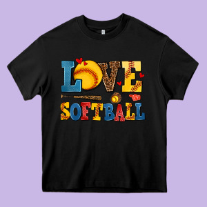 Love Softball Heavy Core Tee Designed By Adodesignshop