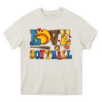 Cream love softball Heavy Core Tee - AdoDesignShop