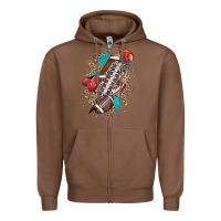 Chestnut Football lightning bolt leopard Zipper Hoodie - HowdyJamesFarm