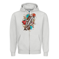 Dove Grey Football lightning bolt leopard Zipper Hoodie - HowdyJamesFarm