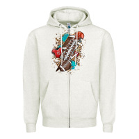 Oatmeal Heather Football lightning bolt leopard Zipper Hoodie - HowdyJamesFarm