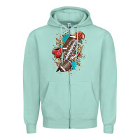 Football Lightning Bolt Leopard Zipper Hoodie | Teevron