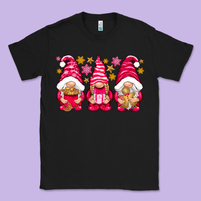 Pink Christmas Gnomes Classic Tee Designed By Nancycooperartshop