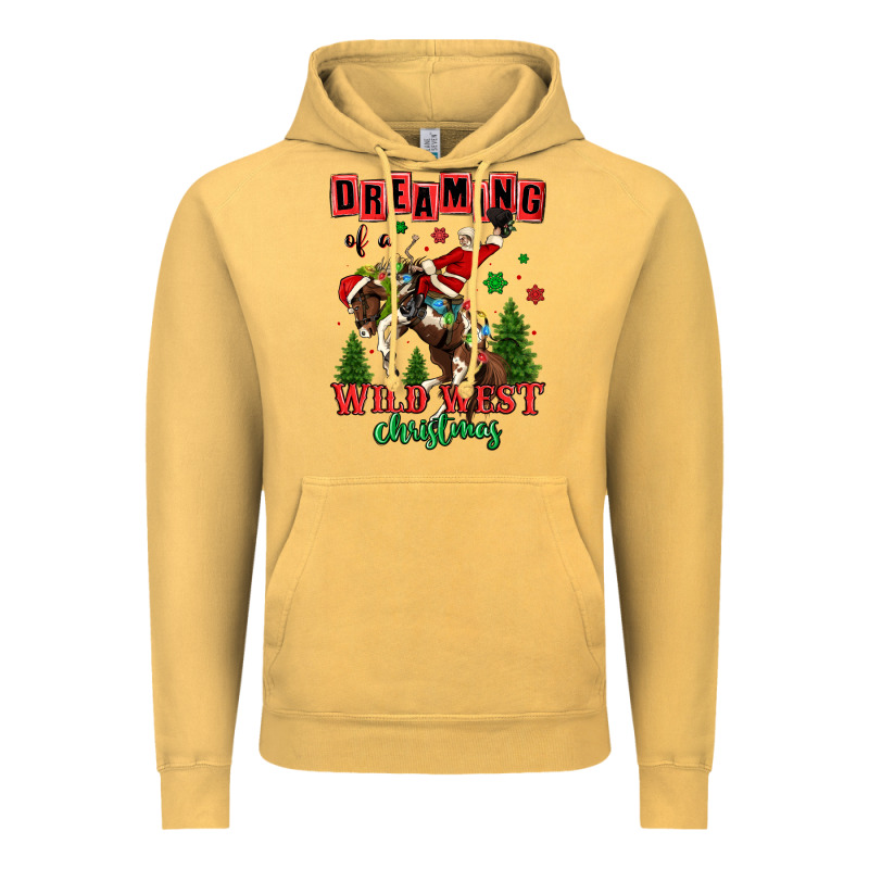 Dreaming Of A Wild West Christmas Cowboy Santa Vintage Hoodie by MaliasSmallBusiness | Teevron