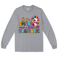 Heather Grey cute smart and a little bit dramatic Long Sleeve Tee - Artiststas