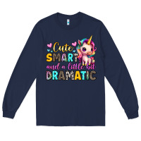 Navy cute smart and a little bit dramatic Long Sleeve Tee - Artiststas