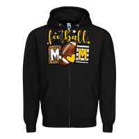 Black Football mom yellow team color Zipper Hoodie - HowdyJamesFarm