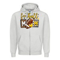 Football Mom Yellow Team Color Zipper Hoodie | Teevron
