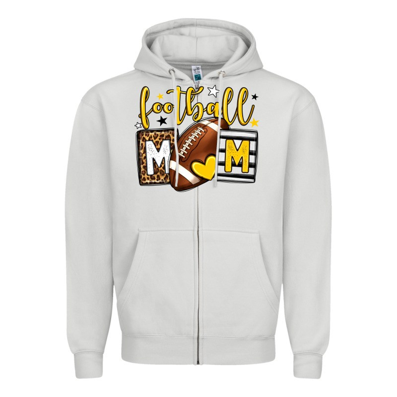 Football Mom Yellow Team Color Zipper Hoodie by HowdyJamesFarm | Teevron