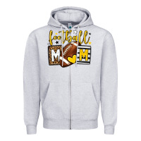 Heather Grey Football mom yellow team color Zipper Hoodie - HowdyJamesFarm