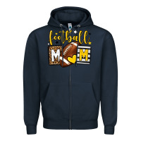 Navy Football mom yellow team color Zipper Hoodie - HowdyJamesFarm