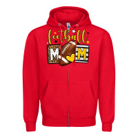 Red Football mom yellow team color Zipper Hoodie - HowdyJamesFarm