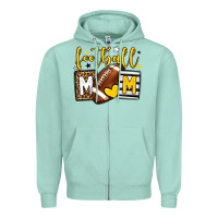 Seafoam Football mom yellow team color Zipper Hoodie - HowdyJamesFarm