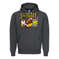 Smoke Football mom yellow team color Zipper Hoodie - HowdyJamesFarm