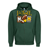 Sports Green Football mom yellow team color Zipper Hoodie - HowdyJamesFarm