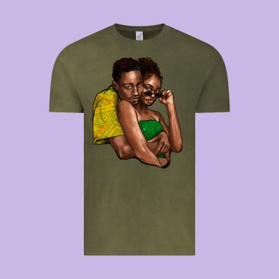 Black Couple Vintage Tee Designed By Nancycooperartshop