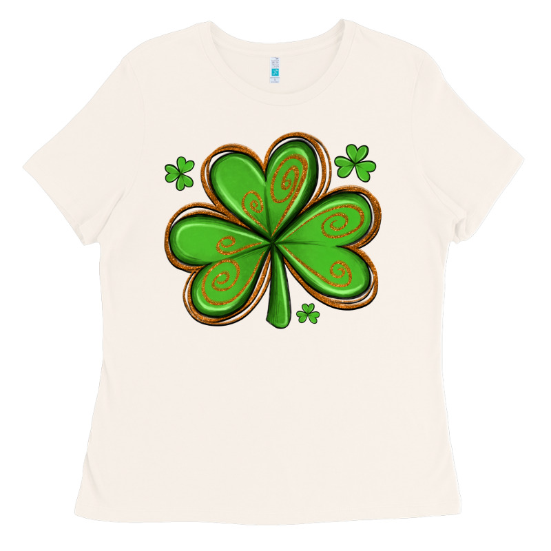 St Patricks Day Shamrock With Glitter Ladies Tee by Artiststas | Teevron